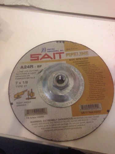 SAIT Grinding Wheels Cutting Disc A24R-BF 7x1/8x7/8 Type 27 #22055 Lot/5