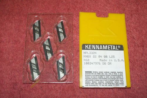 KENNAMETAL    CARBIDE  INSERTS    NPL 332N     GRADE  K68       5 PCS.