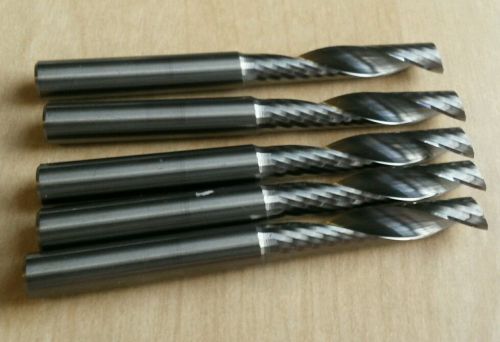 5 pcs - 6mm Diameter, 32mm LOC, 64mm OAL 1 Flute Carbide End Mills