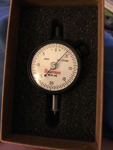 Starrett 81-138J Dial Indicator .075&#034; Range .0005&#034; Graduation 0-20-0 Reading