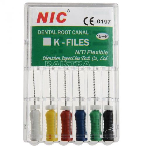 1 kit dental root canal endo niti flexible k -files #015-040 21mm hand use sale for sale