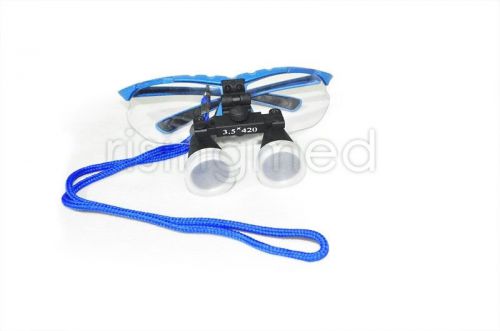 Binocular loupes 3.5x420mm luxury brand new dentist blue dental surgical medical for sale