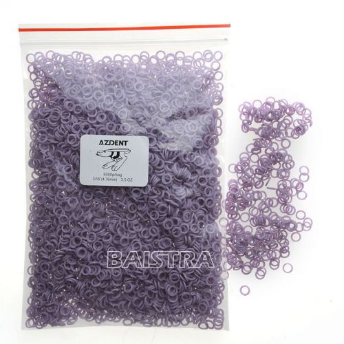 5000PCS/Bag Dental Orthodontic Elastics Band Rabbit Purple Force 3.5 OZ,3/16&#034;