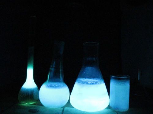 50g Luminol (that exhibits chemiluminescence)