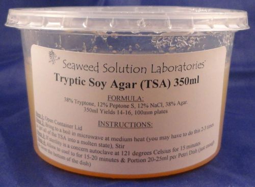 Sterilzed Tryptic Soy Agar 350ml, Prepared Media + 10, 100mm x 15mm Plates