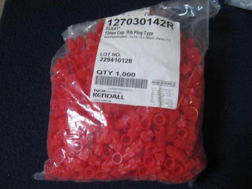 Kendall elkay 12mm cap rib plug type red polyethylene to fit 12x75mm(127030142r) for sale