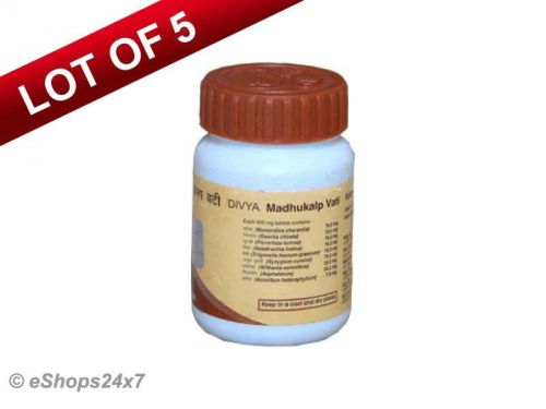 Pack of 5 divya herbal madhu kalp vati herbal new medicine diabetes ramdeva??s for sale