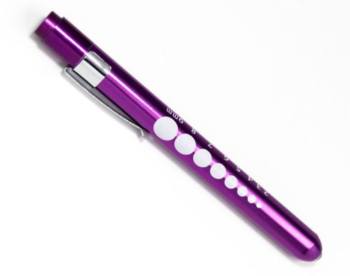 Professional Medical Diagnostic Penlights With Pupil Gauge Purple w/Batteries