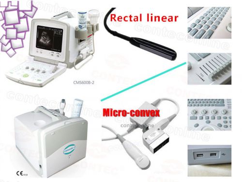 Veterinary Portable Ultrasound Scanner with 5.0M convex or 6.5M rectal CMS600B-2