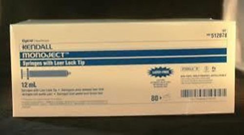 12cc 12ml Kendall Monoject Luer Lock Tip Plastic Disposable Syringes 80ct Box