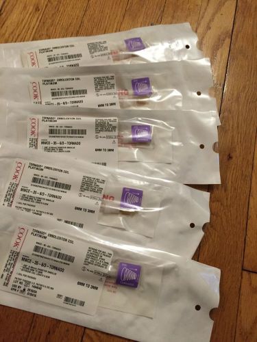 Lot of 5: *Cook Medical 1494640 Embolization Coils