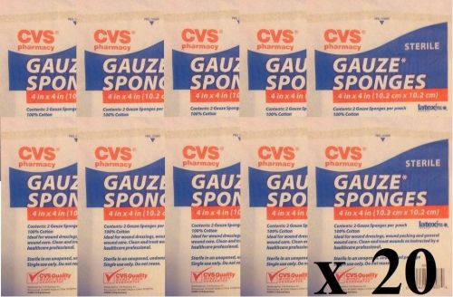 40-8&#039;&#039; X 4&#039;&#039; Gauze Spongs Latex Free, First Aid Supplies, Hunters/Prepper