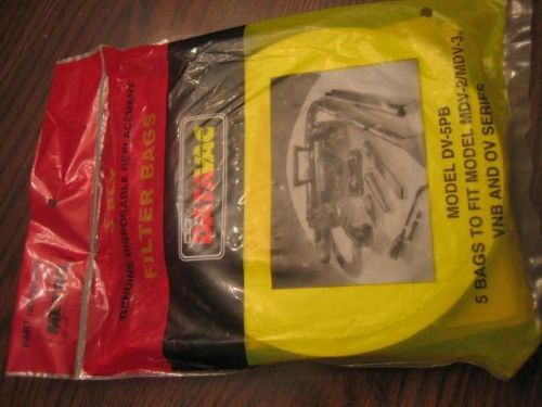 SEALED pack 5x DATAVAC DV-5PB 3 Ply FILTER BAGS Fit MDV-2/MDV-3, VNB &amp; OV Series