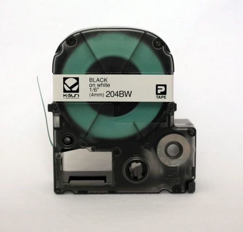 K-Sun 204BW Black on White Label Tape 1/6&#034; KSun