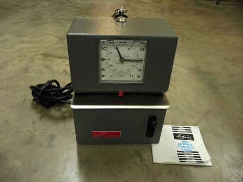 Lathem heavy duty 2121 manual analog time clock recorder w/ key for sale