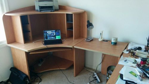 Home office corner hutch and desk from office star om500 for sale
