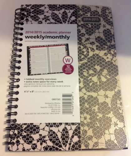 2014/2015 Weekly/Monthly Academic Planner/Calendar