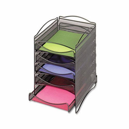 Safco Onyx Stackable Literature Organizer, Five-Drawer, Black (SAF9432BL)