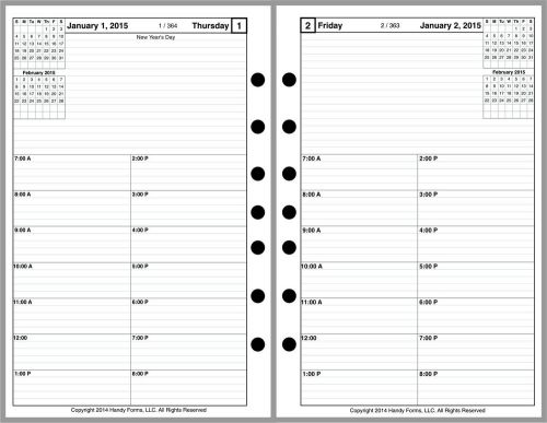 2015 Daily Planner 5.5&#034;x8.5&#034; Franklin-Covey DayTimer Day-Runner