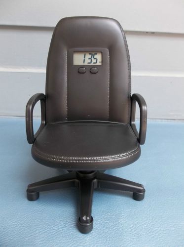 MINI EXECUTIVE OFFICE DESK CHAIR DIGITAL ALARM CLOCK BUSINESS CARD HOLDER NEW