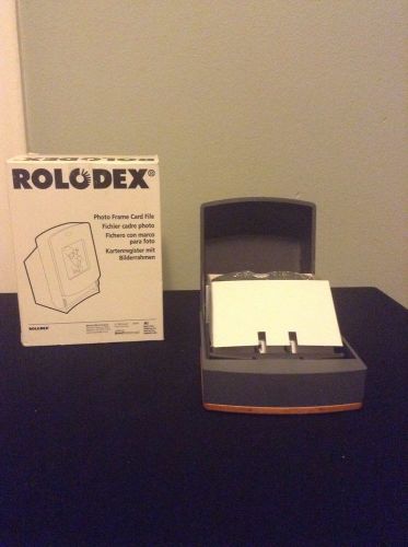 NIB Wood And Black Rolodex Photo Frame Card File Business Recipe 66521