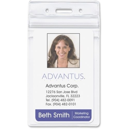 Advantus vertical re-sealable badge holder - vertical - 50/pk - clear for sale