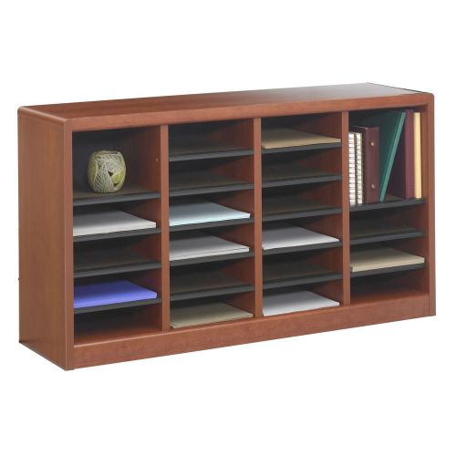 Safco products company e-z store wood 23&#034; literature organizer medium oak for sale