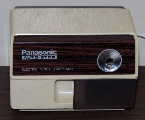 Panasonic Auto Stop KP 110 Electric Pencil Sharpener Wood Grain