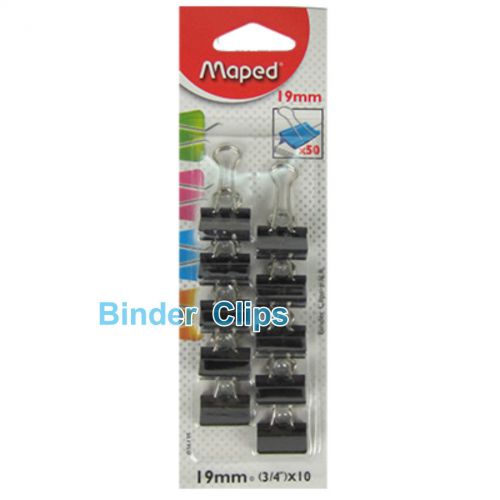 Metal Binder Clips 20 pcs 19mm Width Black Stationery Holder Folder Hang paper