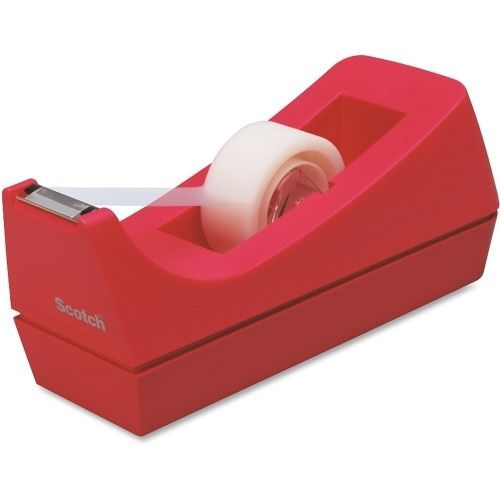 Scotch desk c38 tape dispenser - holds total 1 tape- 1&#034;core -plastic -pink for sale