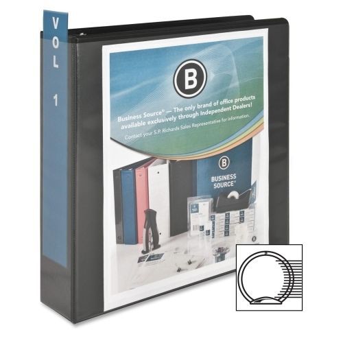 Business source round ring view binder - letter - 2&#034; - black - bsn09956 for sale