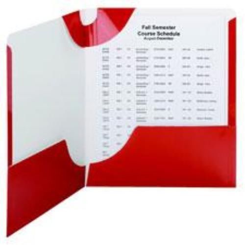 Smead Lockit Two Pocket Folder Letter Size Laminated Red