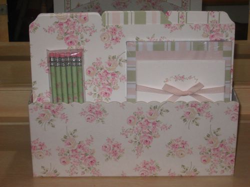 Simply shabby chic 9 tab top file folders, etc. rachel ashwell roses organizer for sale