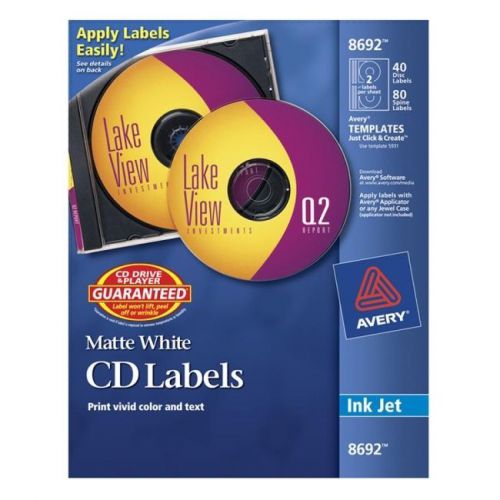 AVERY DENNISON 8692 20 LABELS DISC 40 SPINE- 0