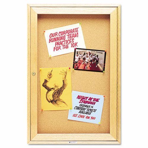 Quartet Enclosed Cork Bulletin Board, Fiberboard, 40 1/4 x 29 (QRT2121)