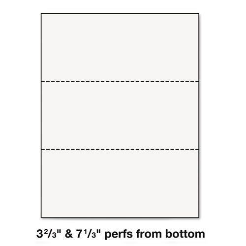 Paris Corp 04122 Office Paper, Perforated 3-2/3&#034; &amp; 7-1/3&#034; From Bottom, 8-1/2 X