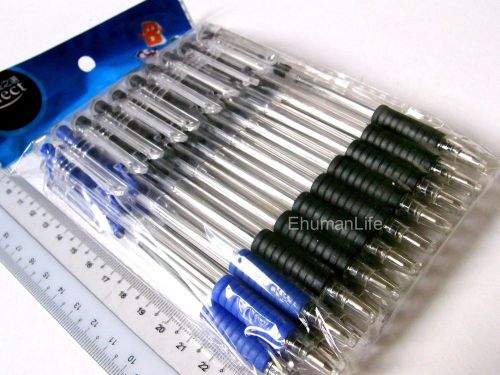 20pc x 0.7mm Tip BALL PEN 14cm Assured Quality i548 Blue &amp; Black with Grip