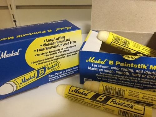 NEW Box of 12 La-Co Markal B Paintstik Markers White 80220 -$14.99