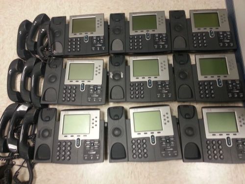 Lot of 9 Cisco IP CP-7961 Phones complete phones working