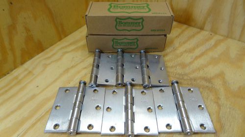 Case of 6 Bommer US26D Steel Door Hinges 4.5&#034; x 4.5&#034; F-Mort ST DWT STL