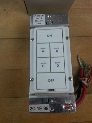 INSTEON 2487S KeypadLinc 6Button Scene Control Keypad with On/Off Switch, White