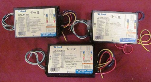 Lot of 3 Triad C242UNVBES Ballast for Flourescent Lighting