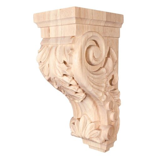 Medium Acanthus Wood Corbel. 5&#034; x 7&#034; x 14&#034;-  Item # CORBB-2-RW