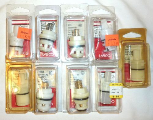 Lot of 9 lasco hot cold cartridges 0228,0293,s-203-3 delex peerless streamway for sale