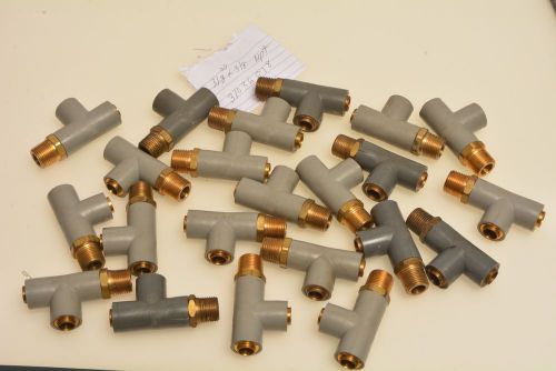 Lot of 22 legris 3103-60-18  3/8 od x 3/8 npt      t -  brass fitting for sale