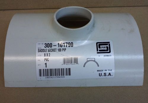 Spears 8&#034; x 2&#034; Sch 40  Saddle Socket Tee  100 PIP PVC Cat # 300-101790