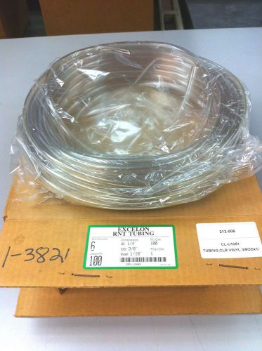 Excelon RNT Clear PVC Tubing  1/4&#034; ID x 3/8&#034; OD x 1/16&#034; Wall  100 FT Coil