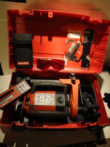 VERY NICE CONDITION HILTI PR 25 ROTARY LASER IN CASE INTERIOR EXTERIOR PRA 25