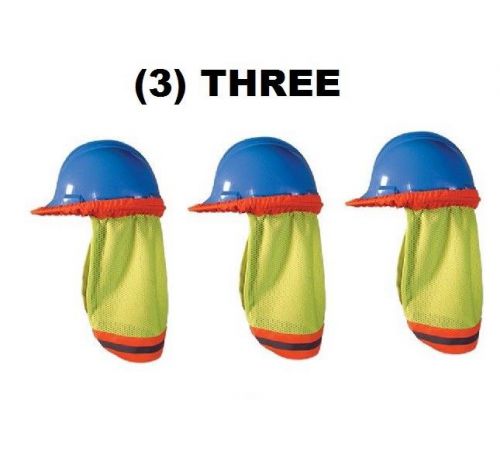 (3) occunomix hi viz lime mesh neck shades fits all hard hats item ok-5057009 for sale