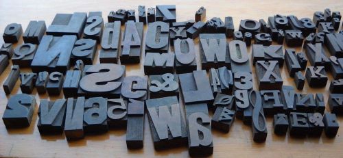 LOT 190 PIECES WOOD LETTERPRESS PRINT BLOCK LETTERS 3/4&#034; TO 5&#034; SIZES